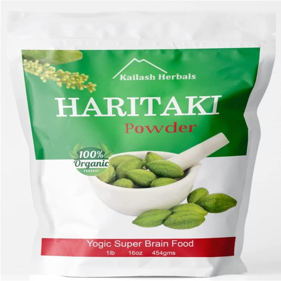 Kailash Herbals Organic Haritaki Powder USDA Certified Organic, 1 Pound - Terminalia chebula - Digestive Health - Detoxification & Rejuvenation for Vata*