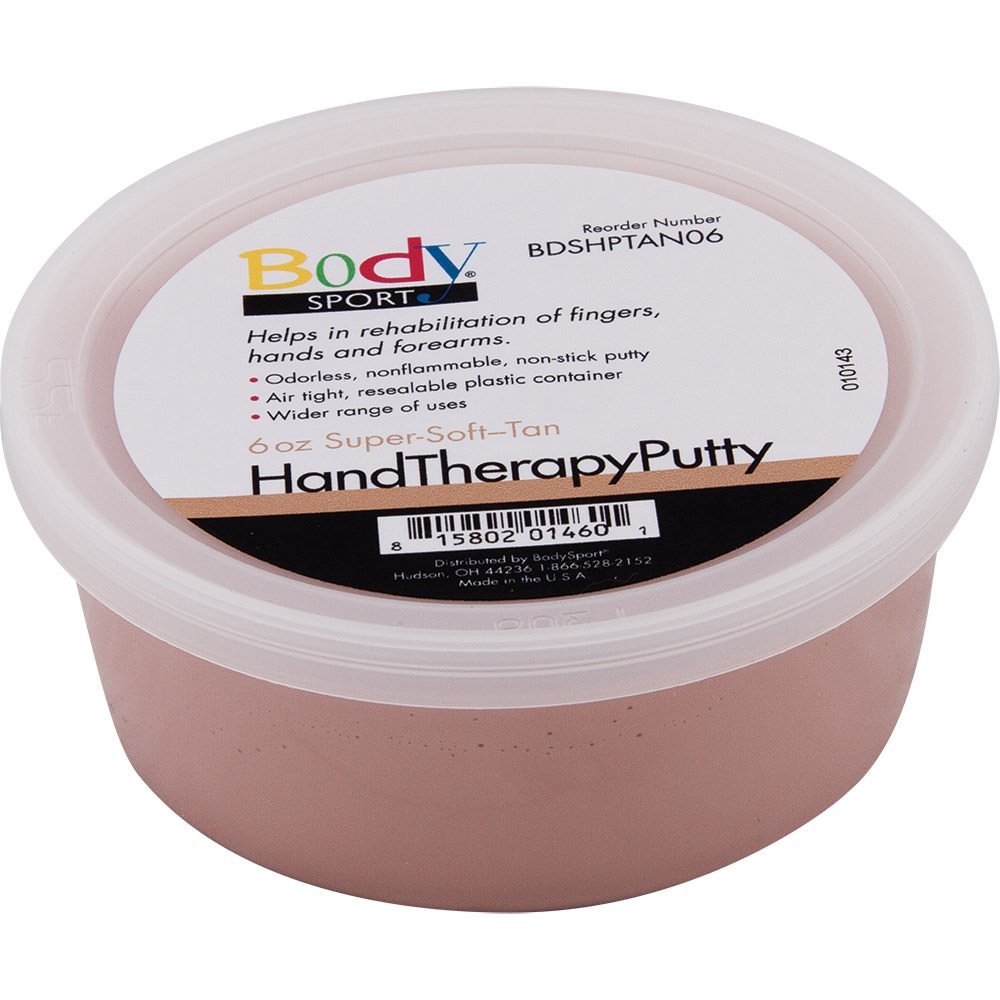 Body Sport BDSHPTAN16 Hand Therapy Putty44; Tan Super - 16 oz