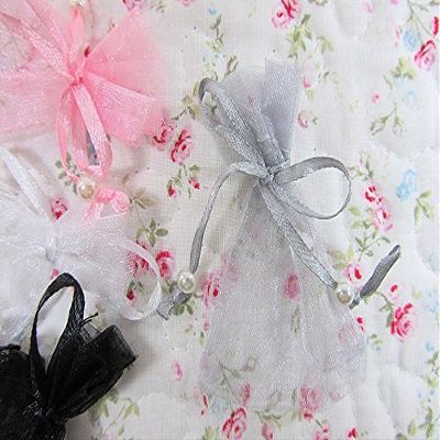 100pc Pearl Bead String 2x3" Mini Organza Gift Bag (PO1-Silver) US SELLER SHIP FAST
