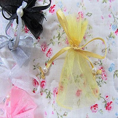 100pc Pearl Bead String 2x3" Mini Organza Gift Bag (PO1-Gold) US SELLER SHIP FAST