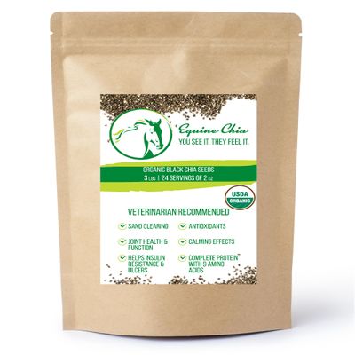 Equine Chia Brand - Certified Organic Chia Seeds in 3 Pound Bags (2 x 3 Pound Bags)