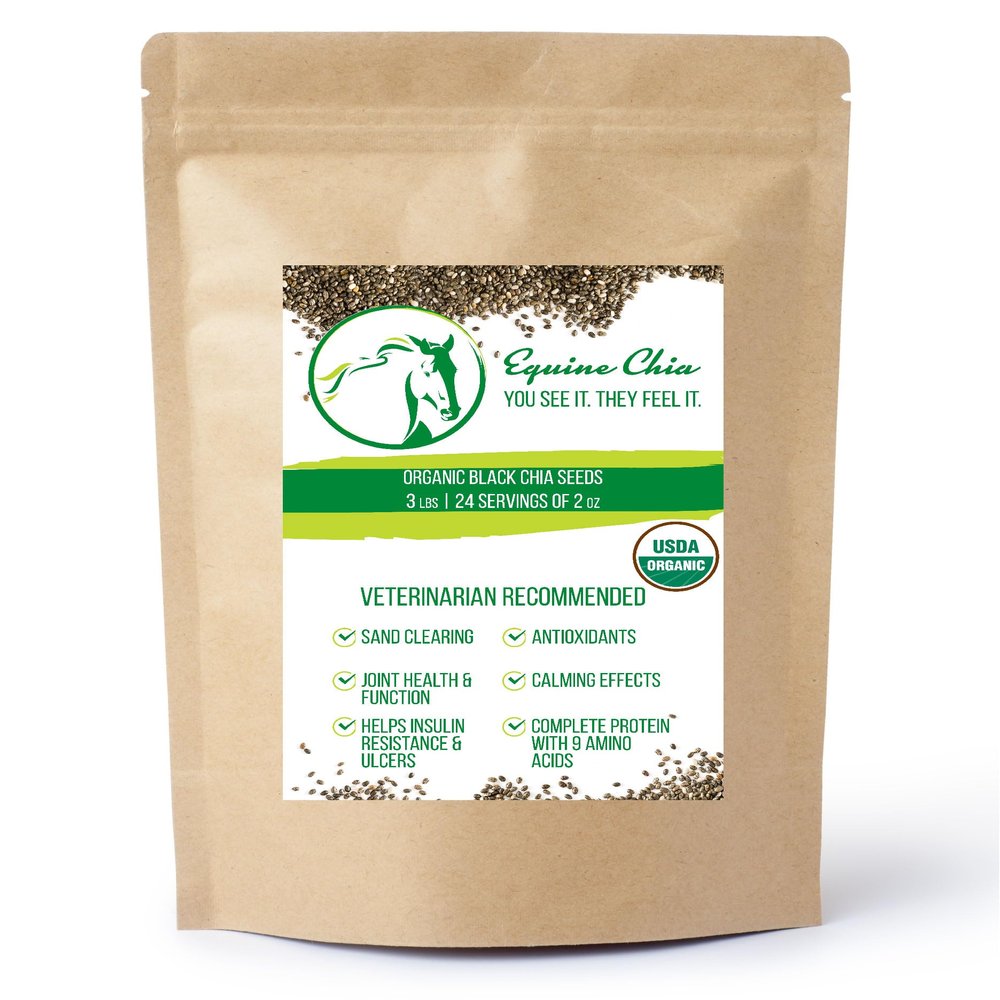 Equine Chia Brand - Certified Organic Chia Seeds in 3 Pound Bags (2 x 3 Pound Bags)