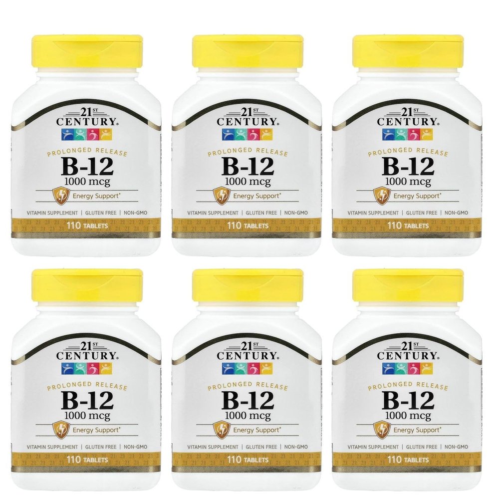 21st Century B-12 1000Mcg Prolonged Release Tablets 110 Count (6 Pack)