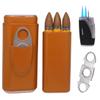 AMANCY Classy Cigar Case Kit with 3 Triple Jet Cigar Lighter and Cutter Great Gift Set view 1