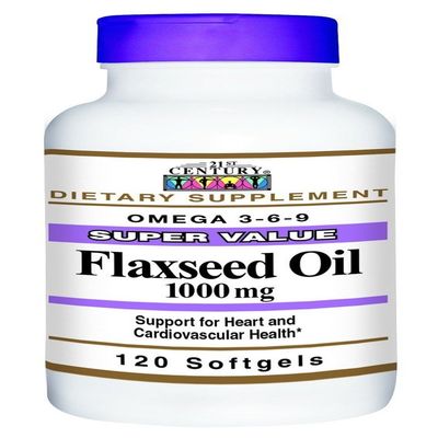 21st Century Flaxseed Oil 1000mg Softgels 120 Count (4 Pack)