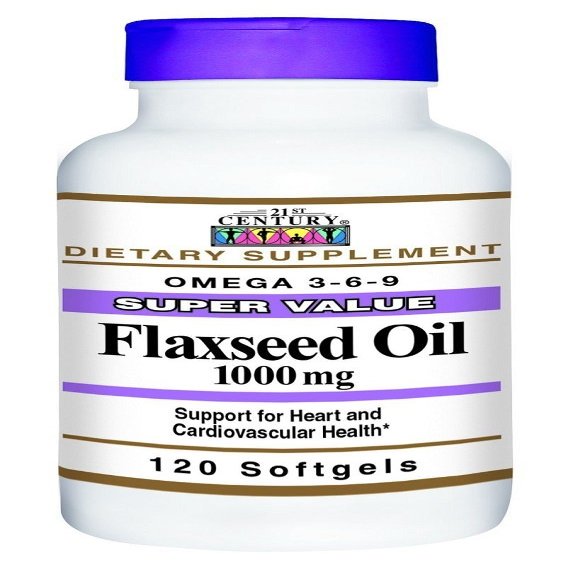 21st Century Flaxseed Oil 1000mg Softgels 120 Count (4 Pack)