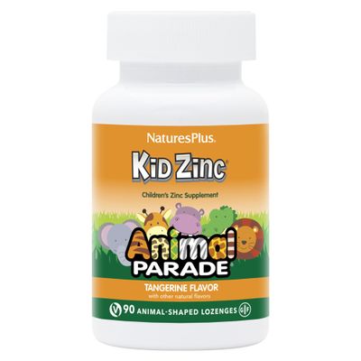 NaturesPlus Animal Parade KidZinc, Tangerine Flavor - 90 Animal-Shaped Lozenges, Pack of 3 - Organically Chelated Zinc - Vegan, Gluten Free - 270 Total Servings