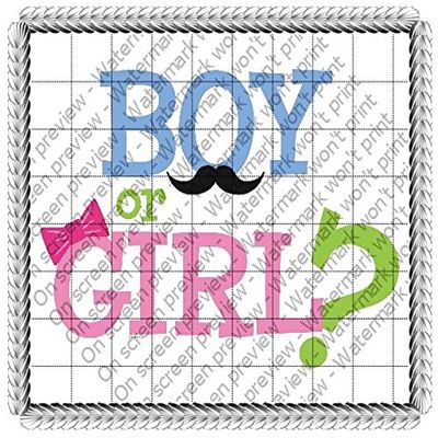 1/8 Sheet - Boy or Girl? Baby Shower - Edible Cake/Cupcake Party Topper - D455