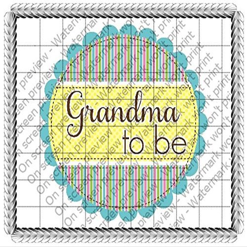 3" Round - Grandma To Be Baby Shower - Edible Cake/Cupcake Party Topper - D424