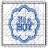 2" Round - Blue It's A Boy Baby Shower - Edible Cake/Cupcake Party Topper - D20672 view 1