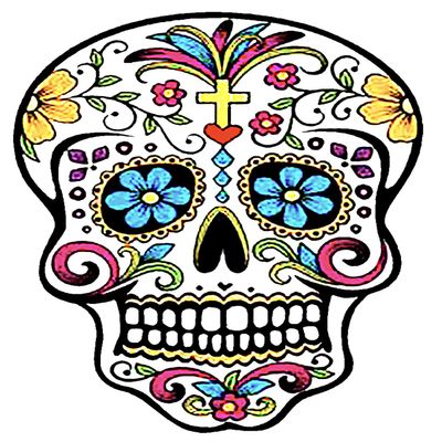 1/8 Sheet - Sugar Skull Halloween - Edible Cake/Cupcake Party Topper - D20680