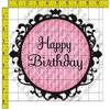 2" Round - French Boutique Pink Birthday - Edible Cake/Cupcake Party Topper - D20681 view 1