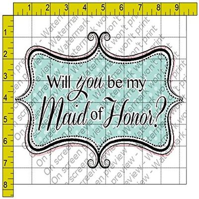 2" Round - Will You Be My Maid of Honor Wedding - Edible Cake/Cupcake Topper - D117