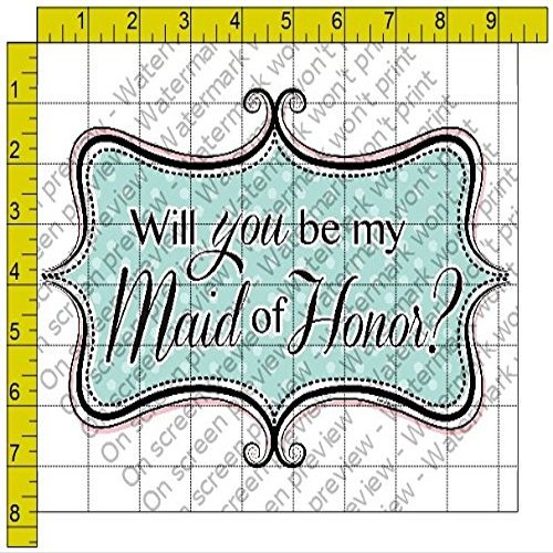 2" Round - Will You Be My Maid of Honor Wedding - Edible Cake/Cupcake Topper - D117