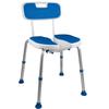 PCP Shower Safety Seat, Cutout for Easy Cleaning, Non-Slip Bath Support Recovery Chair with Backrest, White/Blue, Foam Padded view 1