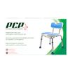 PCP Shower Safety Seat, Cutout for Easy Cleaning, Non-Slip Bath Support Recovery Chair with Backrest, White/Blue, Foam Padded view 2