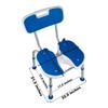 PCP Shower Safety Seat, Cutout for Easy Cleaning, Non-Slip Bath Support Recovery Chair with Backrest, White/Blue, Foam Padded view 3