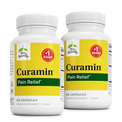 Terry Naturally Curamin - Curcumin Supplement for Circulation & Endorphin Support - Support for Occasional Discomfort - Aids Healthy Muscles - 60 Capsules (Pack of 2)