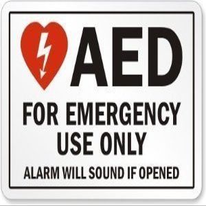 AED Automated External Defibrillator For Emergency Use Only OSHA Sticker, 7" x 5"