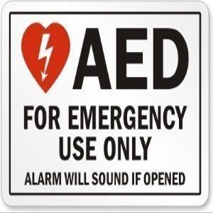 AED Automated External Defibrillator For Emergency Use Only OSHA Sticker, 7" x 5"