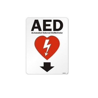 AED Automated External Difibrillator Sticker , 5"x3.5"