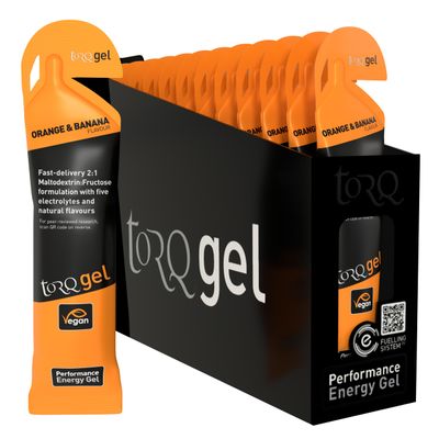 TORQ Gel Orange & Banana - Pack of 15, Black