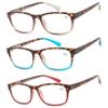 Success Eyewear Reading Glasses 3 Pair Great Value Stylish Readers Fashion Men and Women Glasses for Reading Set of Havana Clear, Havana Red, Havana Blue 1.75 view 1