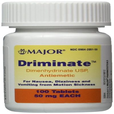 Driminate Generic for Dramamine Motion Sickness 50 mg Anti Nausea 100 count