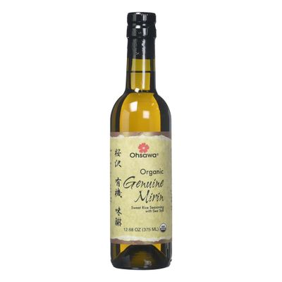 Ohsawa Genuine Mirin - Sweet Rice Seasoning Wine for Japanese Cuisine, Aged over 9 Months for Umami Flavor, Handcrafted, Non-GMO, Gluten-Free - 12.68 oz