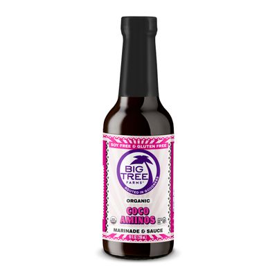 Big Tree Farms Organic Coco Aminos - Liquid Coconut Aminos, Soy-Free Sauce, Low Sodium, Soy Alternative, Gluten Free, Kosher, Warmly Umami, Marinade & Sauce, Non-GMO - Original, 10 Fl Oz (Pack of 1)
