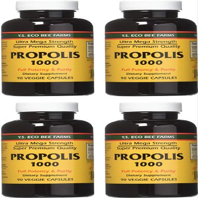 YS Eco Bee Farms Propolis 1000-90 caps (Pack of 4)
