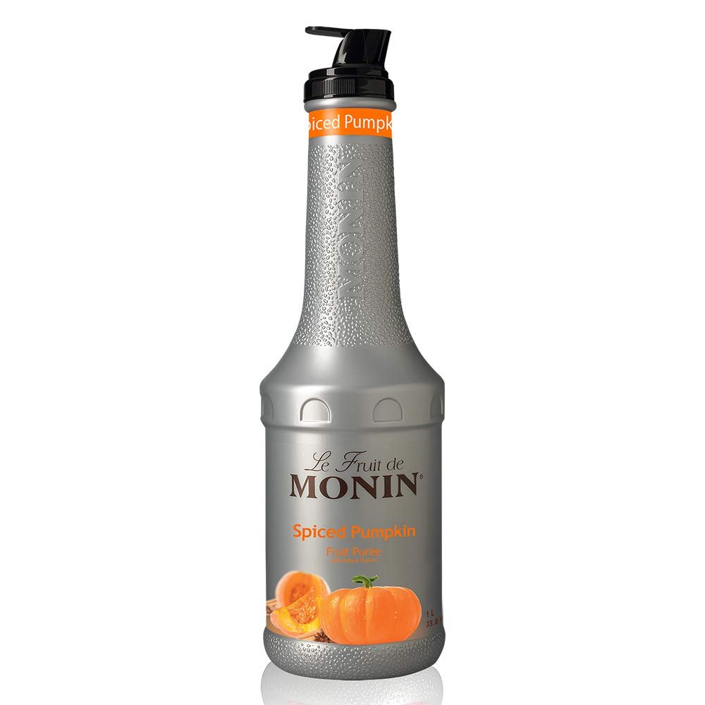 Monin - Spiced Pumpkin Pure, Pumpkin and Cinnamon Flavor, Natural Flavors, Great for Lattes, Milkshakes, Specialty Coffees, and Cocktails, Non-GMO, Gluten-Free (1 Liter)