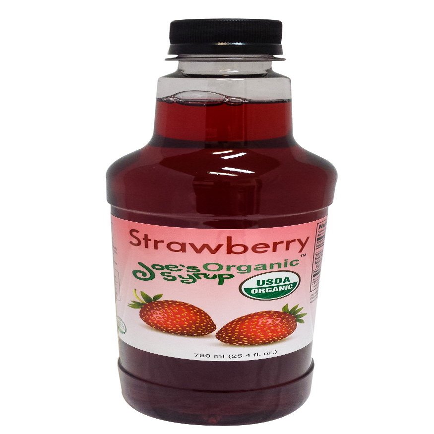 Joes Syrup Organic Flavored Syrup, Organic Strawberry, 750 ml