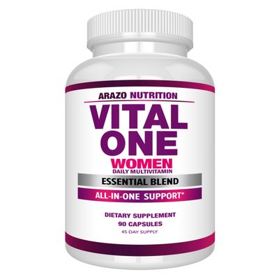 Arazo Nutrition Vital One Multivitamin for Women - Daily Wholefood Supplement - 90 Vegan Capsules
