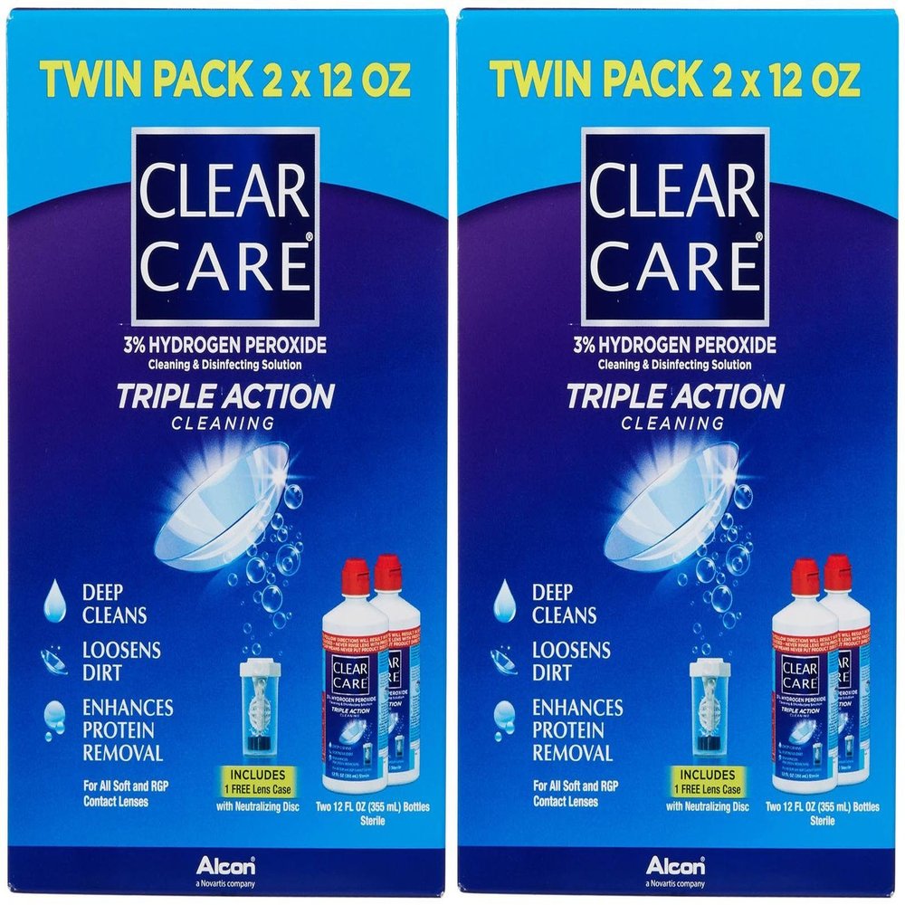 Clear Care Cleaning & Disinfection Solution-12 oz, 2 pack