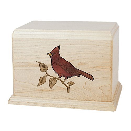 Wood Cremation Urn - Maple Cardinal