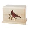 Wood Cremation Urn - Maple Cardinal view 1