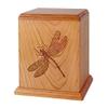 Wood Cremation Urn - Natural Cherry Dragonfly view 1