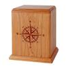 Wood Cremation Urn - Natural Cherry Compass Rose view 1