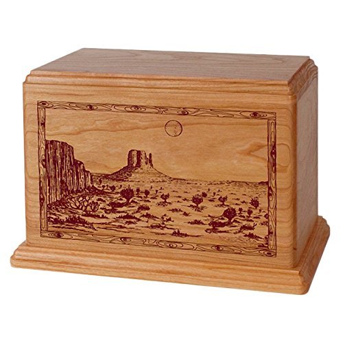 Wood Cremation Urn - Natural Cherry Desert