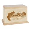 Wood Cremation Urn - Maple Walleye Boat Fishing view 1
