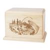 Wood Cremation Urn - Maple Trout Stream Fishing view 1