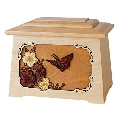 Wood Cremation Urn - Maple Butterfly Astoria