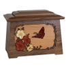 Wood Cremation Urn - Walnut Butterfly Astoria view 1