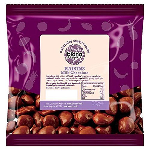 Biona Organic Raisins Milk Chocolate - 60g