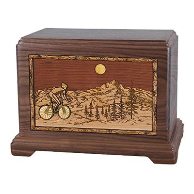 Wood Cremation Urn - Walnut Bicycle Hampton