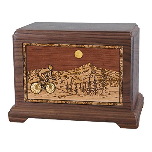 Wood Cremation Urn - Walnut Bicycle Hampton