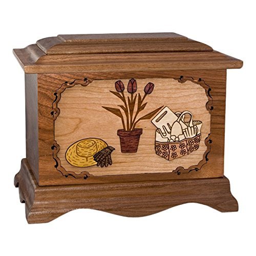 Wood Cremation Urn - Walnut Gardening Ambassador
