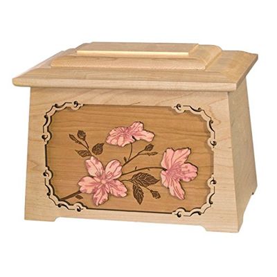 Wood Cremation Urn - Maple Cherry Blossoms Astoria