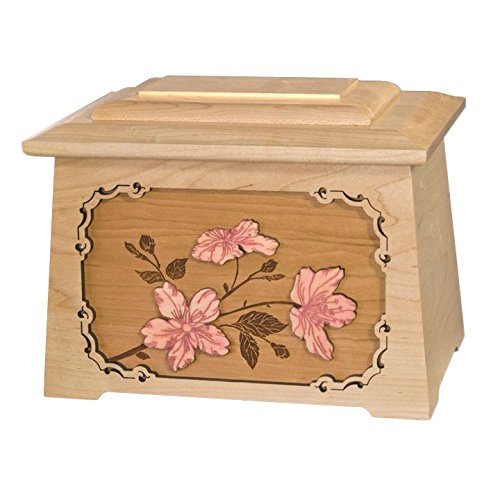 Wood Cremation Urn - Maple Cherry Blossoms Astoria